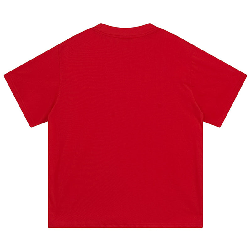 Sp5der Spider Web Print Gothic Punk T-Shirt Red